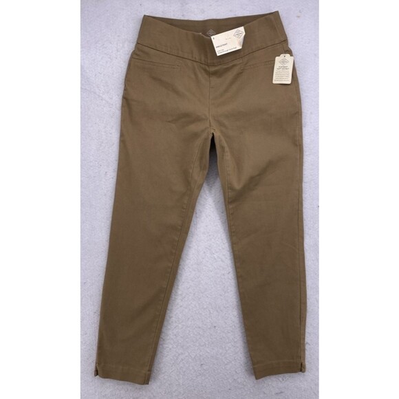 St. John’s Bay Women’s Ankle Pants Size 2 XS Hillcrest Tan Pull-On Slim Fit NWT - Picture 10 of 11